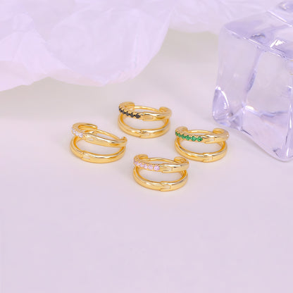 Double Huggie Hoop(Single)