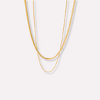 Minimalist Layered Herringbone Necklace
