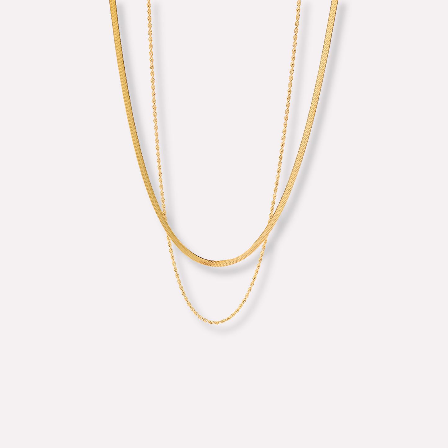Minimalist Layered Herringbone Necklace