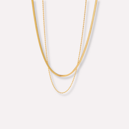 Minimalist Layered Herringbone Necklace